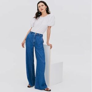 J Crew High-rise Drapey Trouser Jeans — 30 TALL